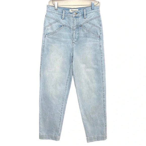 MADEWELL Tapered Yoked Edition Jeans in Fitzgerald Light Wash, Size 26 - Picture 2 of 16